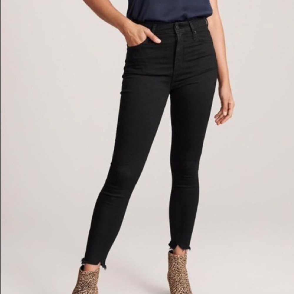 Abercrombie black ankle Jean High rise 6 Regular
